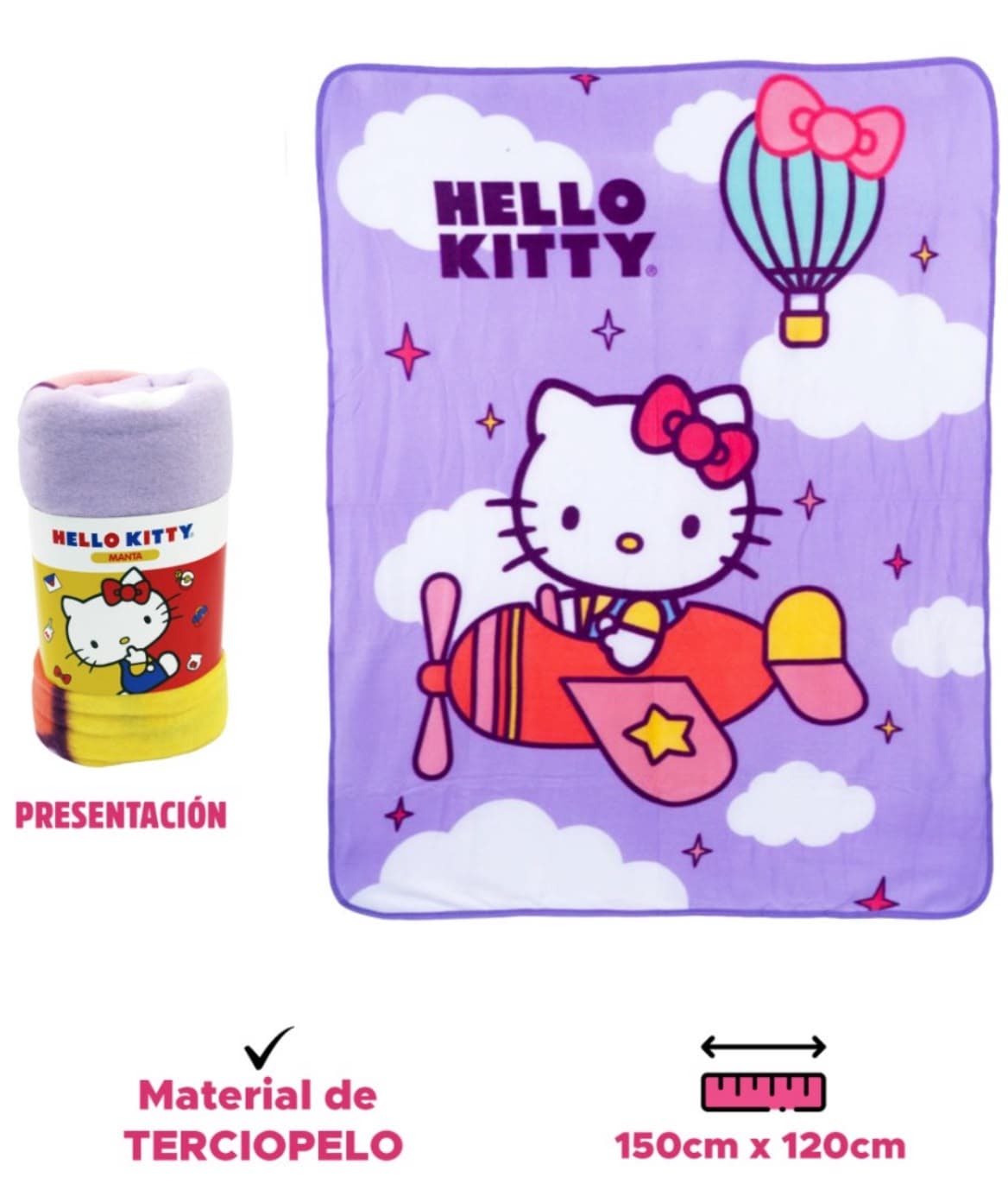 MANTA HELLO KITTY MORADO