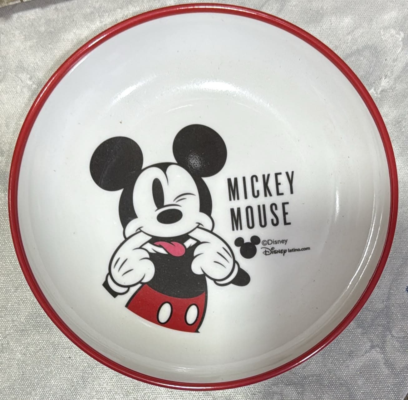 PLATO DE MELAMINE HONDO MICKIE ROJO